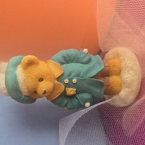 Cherished Teddies "Alyssa" Blue and Tan Teddy Bear Figurine